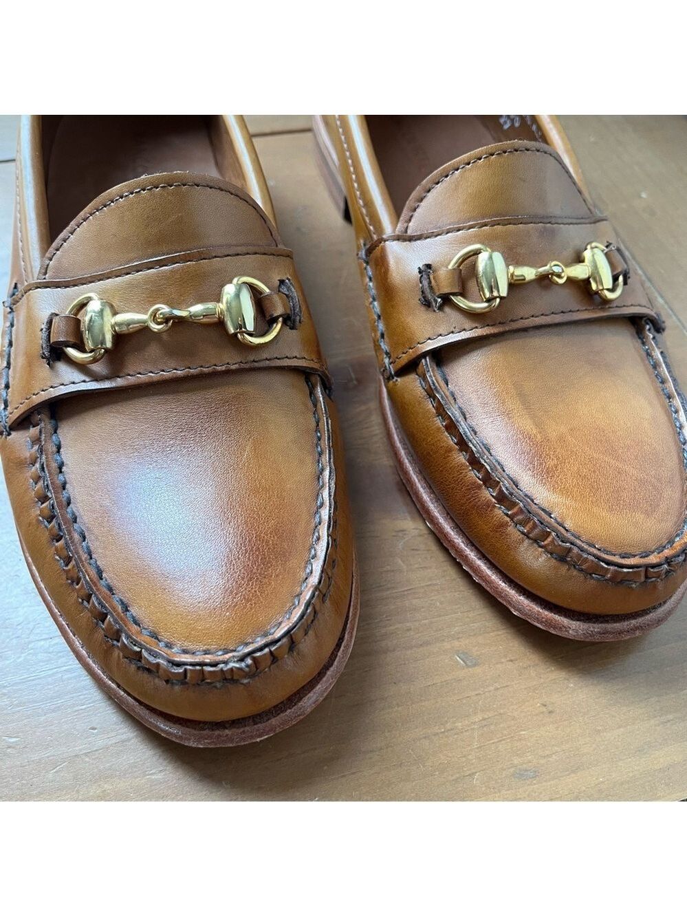 Rancourt & Co. Women’s Horsebit Loafer Natural Shell Cordovan Tan Leather 9.5 - Picture 7 of 13